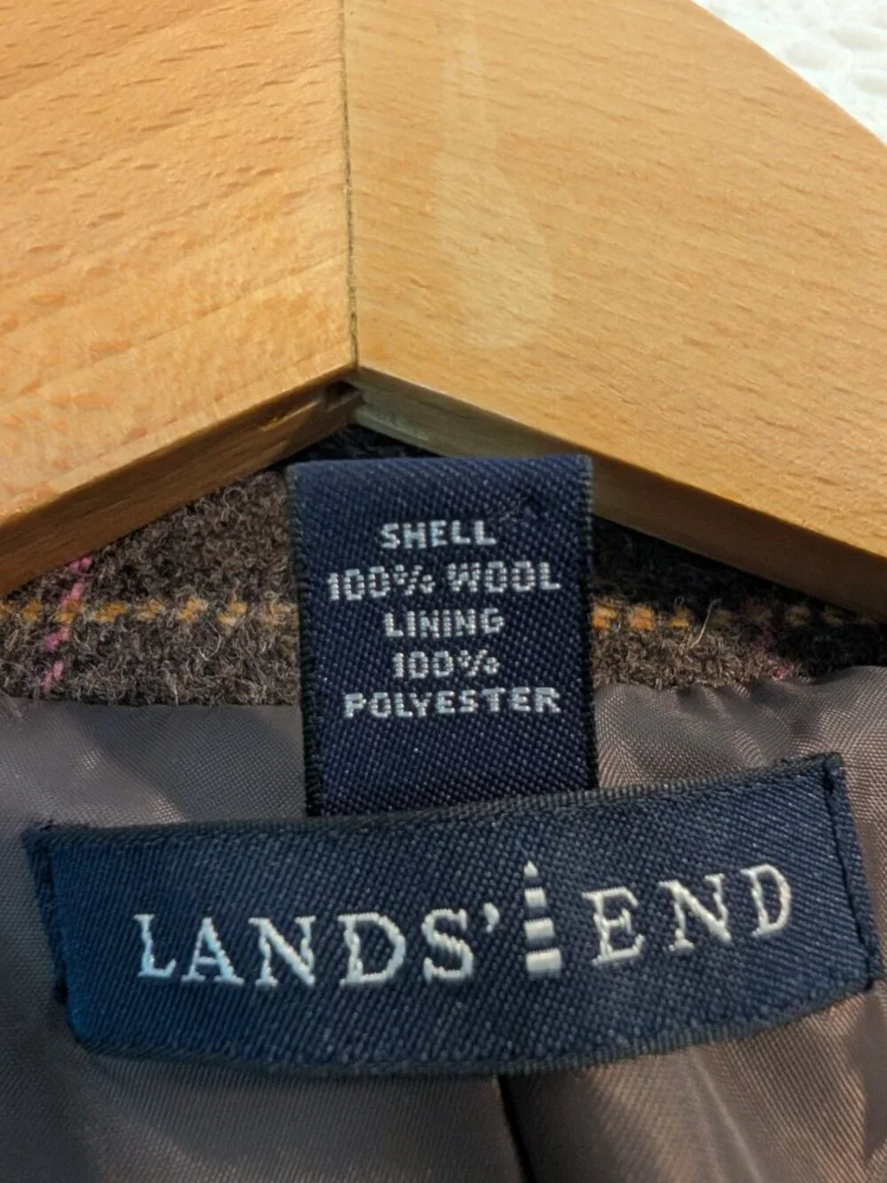 Lands' End Brown Wool Blazer Jacket